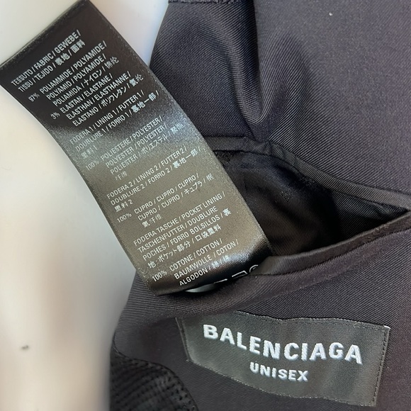 Balenciaga 2020 Signature Logo Overcoat Black sz42 - Picture 10 of 11